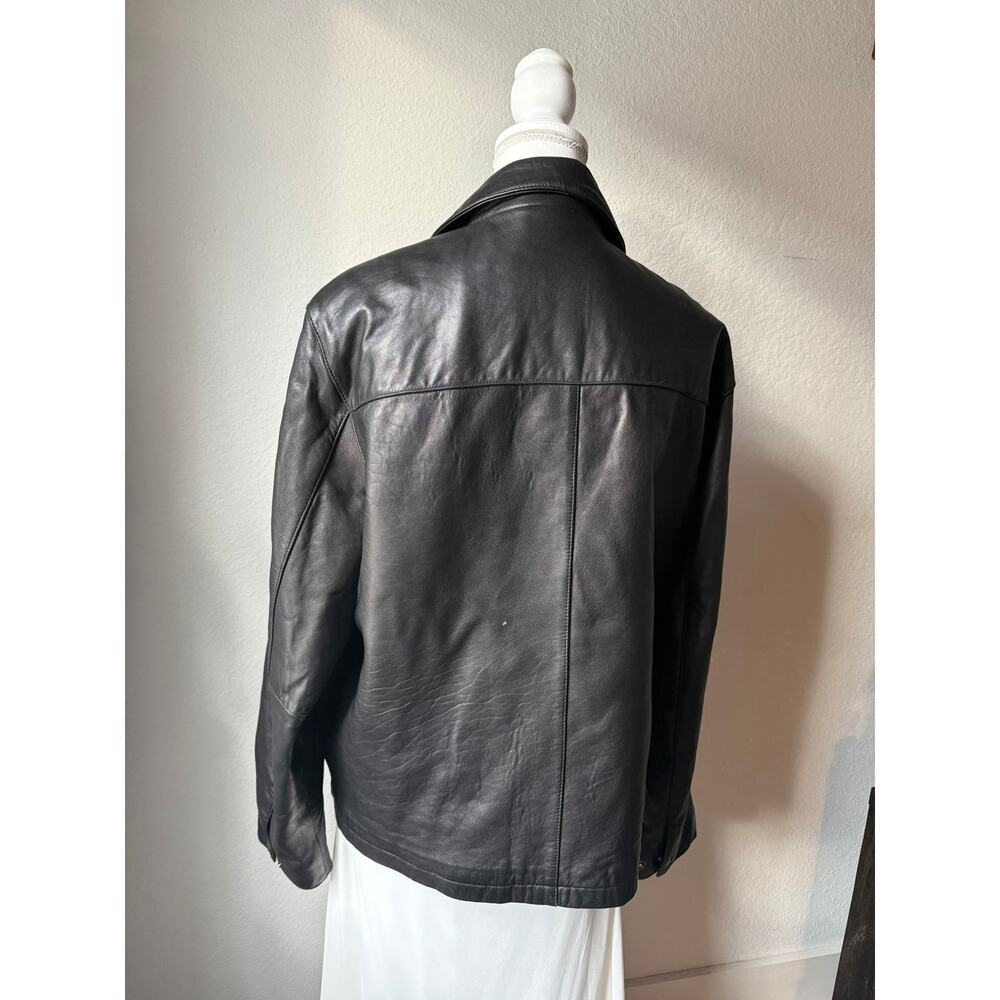 Brandini Black Vintage Leather Coat - Picture 3 of 5